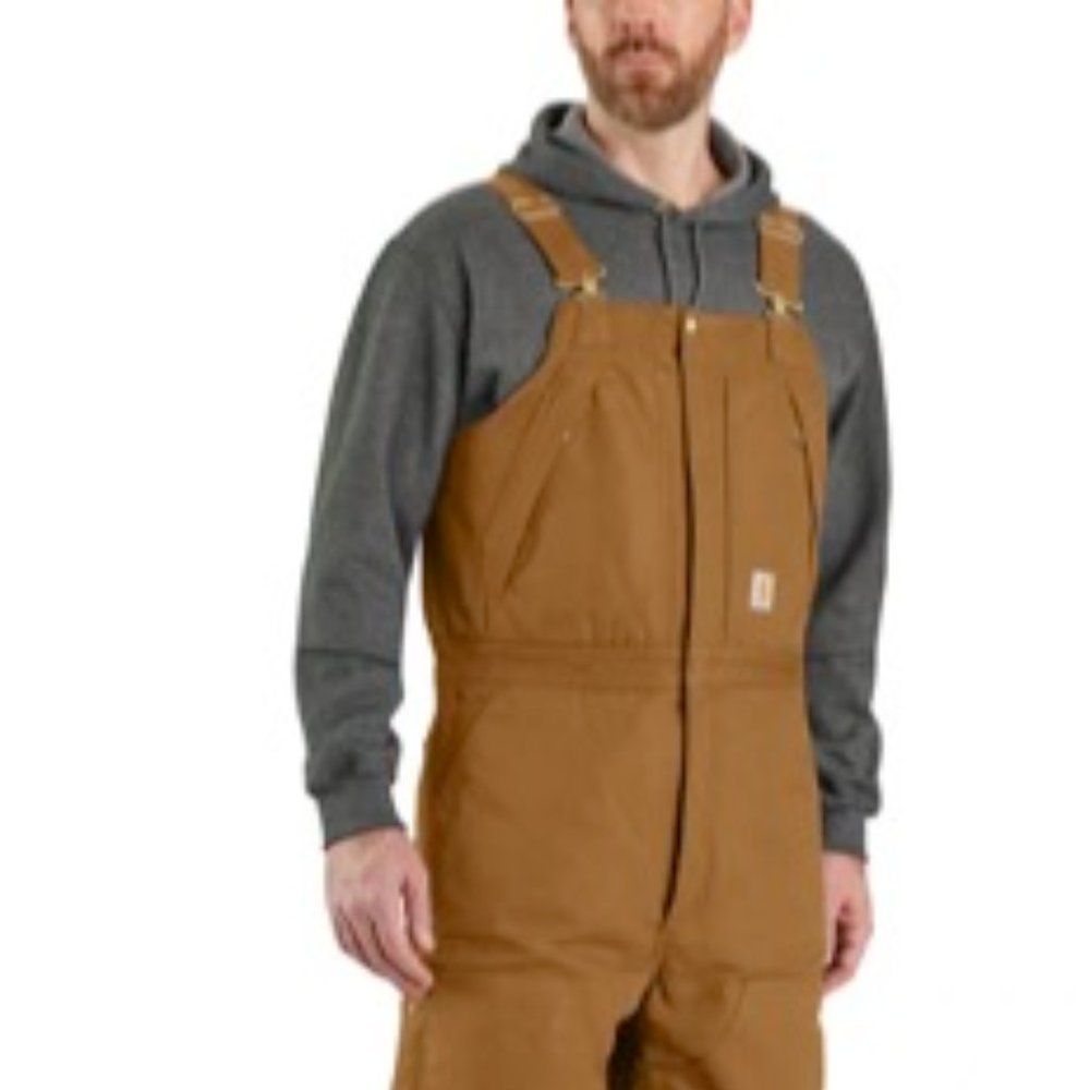 LOOSE FIT FIRM DUCK INSULATED BIBERALL - 4 EXTREME WARMTH R38 BRN Canvas